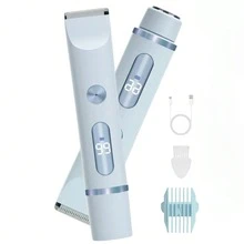 女士电动剃须刀，LED电量显示，二合一电动剃须刀，适用于女性腿部、腋下、面部和私密部位，可充电剃须刀/体毛修剪器，干湿两用，400mAh电池容量 - 彩色 - 查看 14