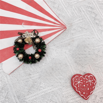 Christmas Resin Fridge Magnets Decor, New Year Festive Christmas Wreath, Heart-Shaped