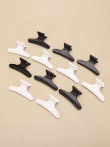 1/3/6/12pcs Black And White Hair Salon Sectioning Clips Stylish Butterfly Clip Perm Highlight Hair Clips - Black Fashion Accessory For Women Fall Winter Claw Clip Hair Accessories For Women For Vacation Outfits Woman Elegant Hair Clutch - Black and White - View 17