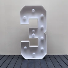 1Pc 73cm/28.7inch Light Up Digital Marquee Frame KT Board Number 0-9 Plug-In KT Board With Bracket Party Decorative Light Birthday Party Anniversary Decoration,Christmas - 白色 - 查看 13
