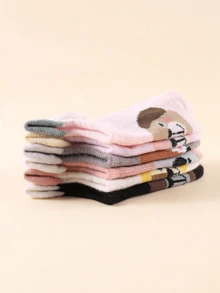 6 Pasang Kaos Kaki Bayi Gel Anti Selip, Kaos Kaki Anak Bergambar Kartun Lucu. - MultiWarna - View 4
