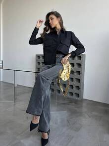 Women's Solid Color Front Button Casual/Work Shirt