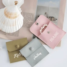 Túi đựng trang sức in tên cá nhân hóa, túi rút phong bì tùy chỉnh, quà tặng đám cưới cho nữ, túi đựng nhẫn tổ chức tiệc cưới, túi quà tặng phù dâu - Nhiều màu - Xem 2