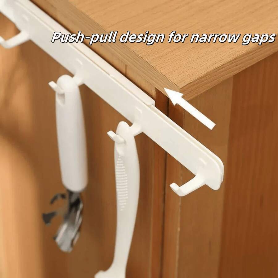 1 pieza Gancho adhesivo expandible, organizador colgante ahorra espacio para ropa, cocina y talla grande, sin necesidad de perforar
