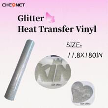 CHEONET 1 Tấm phim nhựa vinyl chuyển nhiệt lấp lánh 30cmx21cm/11.8*8.2IN tự làm quần áo theo yêu cầu - phồng bạc - Xem 18