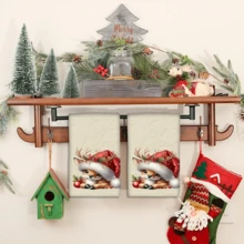 2/4 Pcs Deer Pattern Printed Dish Towels, Christmas Gifts, Christmas Decorations, Super Absorbent Microfiber Modern Towels For Cooking, Baking, Washing Dishes, Cleaning, Hand Towels, Kitchen Decor, Gifts For Neighbors, Mothers, Friends, Housewarming