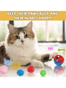 64pcs/48pcs/32pcs/16pcs Mixed Cat Toy Set - Variety Of Colorful Plastic Toys, Suitable For Multiple Cats, Keeps Them Entertained Daily, Cat Toy Assortment Gift Pack, Cat Teaser Toys - Multicolor - View 7