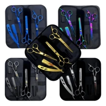 Kit Of 3 Professional Razor Thinning Scissors For Hairdressers/Barbers - 黑色 - 查看 4