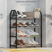 1 pieza Organizador de zapatos de 4 niveles, con diseño minimalista y ahorro de espacio. Cuenta con un marco de metal y estantes de plástico. Diseño montado en la pared que ahorra espacio en el piso. Alta capacidad de peso. No requiere ensamblaje. Fácil de instalar. Ideal para apartamentos pequeños y dormitorios. Perfecto para entradas, salas de estar y dormitorios.