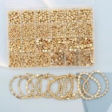 3800 Stücke 4-7mm herzförmige fünfzackige Stern Abstandsperlen. Abstandsperlen, Acryl. 24-Fach Aufbewahrungsbox. Zum Selbermachen von Armbändern und Halsketten, Schmuck. Geeignet für Anfänger und Profis. Dekorative Perlen