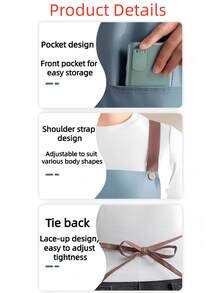 新款防水防油厨房围裙，高端外观，防刮帆布围裙，适用于餐厅，新款小熊图案围裙，防水围裙，适用于家庭厨房烹饪和清洁，餐饮制服腰带，防油防水围裙，可调节肩带