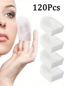120pcs U-Shaped Cleaning Pads For Face Makeup Removal - Soft Makeup Cleaning Pads Suitable For Face And Nails Perfect For Removing Makeup-Makeup Remover Cleaning Pads