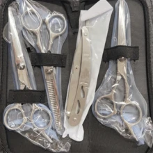 Kit Of 3 Professional Razor Thinning Scissors For Hairdressers/Barbers - Silver - View 3