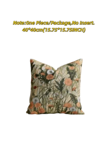1/2 Pieces, Pastoral Floral Style Beige Decorative Square Pillowcase, Suitable For All Seasons, Available In A Variety Of Colors And Sizes, High-Density Multi-Color Jacquard Fabric Pillowcase, No Pillow Core, Zipper Closure, Suitable For Holiday Parties,Sofa Cushion Covers, Beds, Living Rooms, Offices, Cars And As Gifts.