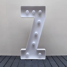 1Pc 73cm/28.7inch Light Up Digital Marquee Frame KT Board Number 0-9 Plug-In KT Board With Bracket LED Party Decorative Light For Birthday Party Anniversary Decoration,Christmas - White - View 19