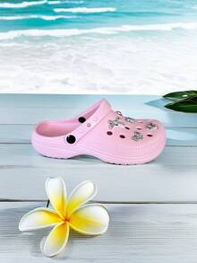 全新女式可爱熊镂空凉鞋，透气休闲室内/室外轻便百搭一脚蹬鞋 - 粉紅HDJ - 查看 3