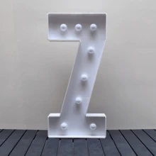 1Pc 73cm/28.7inch Light Up Digital Marquee Frame White Lights KT Board Number 0-9 Plug-In KT Board With Bracket Party Decorative Light Birthday Party Anniversary Decoration,Christmas - White - View 16