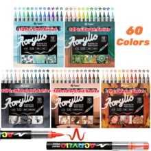 Markery akrylowe, pisaki akrylowe z miękką końcówką pędzla, markery z automatyczną kontrolą tuszu, do malowania skał, jajek, drewna, szkła, papieru, kubków, do majsterkowania, artykuły artystyczne