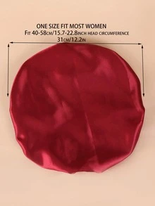 Solid Hair Bonnet Silk Bonnet Satin Bonnet Sleep Bonnet - Burgundy - View 5