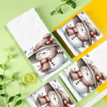 2/4 pièces Serviettes à vaisselle imprimées bonhomme de neige, cadeaux de Noël, décorations de Noël, serviettes microfibre super absorbantes et modernes pour la cuisine, la cuisson, la vaisselle, le nettoyage, les serviettes de toilette, la décoration de cuisine, cadeaux pour les voisins, les mamans, les anniversaires, les pendaisons de crémaillère pour les amis, les essentiels de cuisine, les nécessités quotidiennes