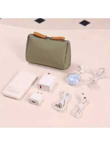 Kompakte Reise-Kosmetiktasche - leichter, tragbarer Reißverschluss-Kosmetikbeutel für Lippenstifte, Handy, Kabel & Essentials, Stoff Unisex Schwarz für täglichen Gebrauch & Unterwegs-Organisation