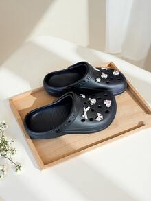 新款女式可爱熊镂空凉鞋，简约透气室内户外轻便百搭一脚蹬凉鞋