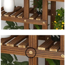 Lislark 5 Tier Plant Shelf Rack Display Stand Multiple Flower Pot Holder Indoor Outdoor - Brown - View 7