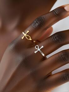 1 件复古埃及女王女神戒指，女士情侣镀金戒指，个性珠宝，日常佩戴，周年纪念日生日礼物