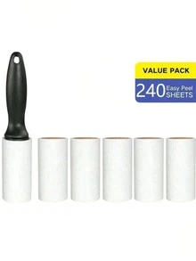 Roller Hair Remover - Perfect For Furniture, Clothes, Dog And Cat Hair Cleaning, 240/80 Tear Super Sticky Cotton Roller Filling - Pet Hair Remover - Including Handle And Replacement Paper, Carpet Cotton Roller, Portable Pet Hair Removal Tool, For Clothes, Sofas, Bedding, Living Room Furniture, Bedrooms, Car Carpets, Car Seats, Car Interior Details - Multicolor - View 14