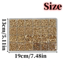 3800 hạt spacer hình ngôi sao năm cánh hình trái tim, kích thước 4-7mm, chất liệu acrylic, hộp 24 ô, thích hợp để tự làm vòng tay, vòng cổ, trang sức, phù hợp cho người mới bắt đầu và chuyên nghiệp, hạt trang trí. - Vàng - Xem 3