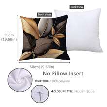 MEMNUN 1个/2个 17.7*17.7英寸（45*45厘米）/19.69*19.69英寸（50*50厘米）/15.75*15.75英寸（40*40厘米） 黑金花叶印花抱枕套，单面印花，涤纶面料，适用于家居装饰、客厅、沙发、卧室、汽车等场所。 - 彩色 - 查看 14