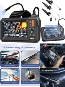 Single-Lens Sewer Camera, With A 4.3-Inch IPS Screen, 1080P Endoscopic Camera, With Lighting, Flexible Snake-Shaped Inspection Camera, Suitable For Wall, Pipe And Car Engine Inspections, Mobile Endoscopic Camera, Car Maintenance, Wall Inspection, Easy-To-Use Camera, Portable Inspection Tool, High-Quality Camera, Equipment, Pipe Camera Alternative, Visual Inspection Tool, Maintenance Professionals, Mechanics