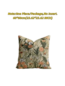1/2 Pieces, Pastoral Floral Style Beige Decorative Square Pillowcase, Suitable For All Seasons, Available In A Variety Of Colors And Sizes, High-Density Multi-Color Jacquard Fabric Pillowcase, No Pillow Core, Zipper Closure, Suitable For Holiday Parties,Sofa Cushion Covers, Beds, Living Rooms, Offices, Cars And As Gifts.