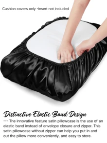 1/2pcs Satin Pillowcase, Silk Pillowcase, Elastic Design, Travel Pillowcase, Soft Satin Pillowcase, Gentle On Hair And Skin, Standard/Oversized, Fits Various Pillows, Suitable For Room Decor, Halloween Decor, Autumn Decor, Santa Gift, Valentine's Day Gift, Christmas Stocking Stuffer, Personalized Gift, Christmas Gift - Multicolor - View 3