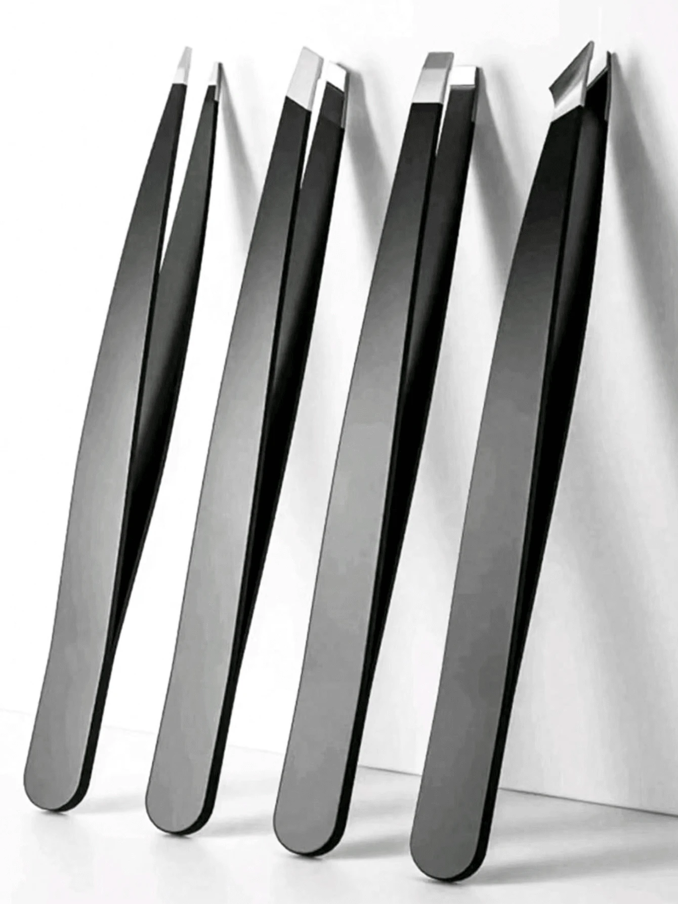 4Pcs Precision Tweezers Set For Eyebrows, Professional Stainless Steel Tweezers For Eyebrows - Great Precision For Facial Hair, Splinter And Ingrown Hair Removal Eyebrow Trimmers Hair Removal, Face Hair Removal, Hair Trimmer, Hair Trimmer, Barber Supplies, Haircut, Bag, Organizer, Storage, Hair Accessories - 黑色 - 查看 1