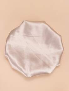 Proteja su cabello mientras duerme: Gorro rosa jumbo de satén reutilizable con banda elástica ancha - gorro de seda de satén - Caqui - Ver 3