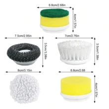 1pc Handheld Electric Cleaning Brush With 3pcs Or 5pcs Replacement Head Electric Spin Scrubber,Bathroom Cleaning Brush Power Scrubber For Kitchen, Bathroom Tub, Home,Shower Tile, Carpet Bidet, Cordless Spin Scrubber Household Suppliers Gadgets - Multicolor - View 10