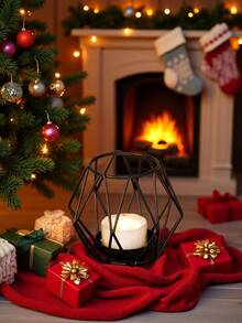 1Pc/1Set Minimalism Creative Wrought Iron Candle Holder, Modern Style Candle Holder, For Home Decoration, Home Tabletop Decoration, Candlelight Center Decoration, Wedding Decoration, Romantic Valentine's Day Dinner Candle Holder