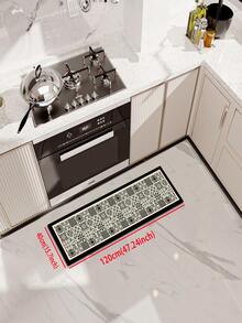 1pc American Style High-End Kitchen Mat With Simple Concise Design, Cushioned, Anti-Fatigue, Water Absorption, Quick Dry & Non-Slip Kitchen Mat And Carpet, Simple Diatom Mud Soft Rubber Mat, Suitable For Kitchen, Bathroom, Entryway, Laundry, Etc. ,Room Decor - Black - View 14