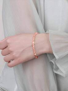 1pc 925 Sterling Silver Phoenix Tail Chain Bracelet, Minimalist & Fashionable, Suitable For Women's Daily Wear, Valentine's Day Gift - Rose Gold - View 5