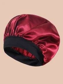 雙色髮帽 - 酒紅色 - 查看 4