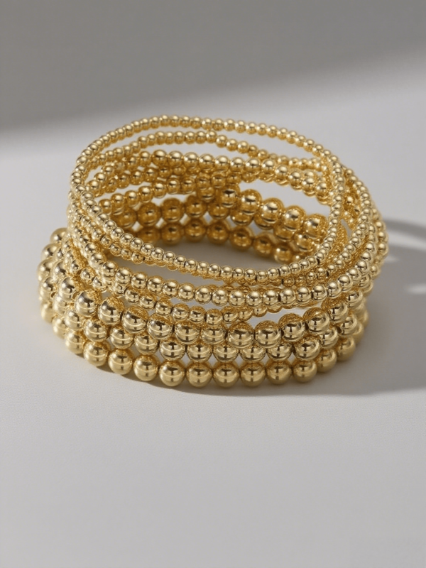 Set de 7 piezas de pulseras con cuentas minimalistas, creativas, elegantes y versátiles, adecuadas para uso casual, ir al trabajo, vacaciones, citas y uso diario