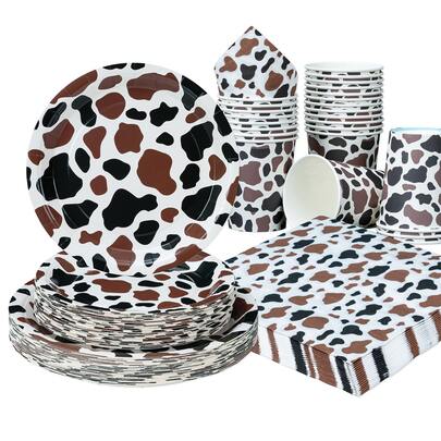 25pcs/Set Disposable Tableware, 7"/9" Blue & Purple Galaxy Disposable Paper Plates, Happy Birthday Disposable Plates, Party Supplies, Animal Disposable Party, Birthday Party Gathering, Gift Party, Celebration Decoration Supplies