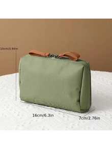 Kompakte Reise-Kosmetiktasche - leichter, tragbarer Reißverschluss-Kosmetikbeutel für Lippenstifte, Handy, Kabel & Essentials, Stoff Unisex Schwarz für täglichen Gebrauch & Unterwegs-Organisation