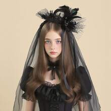 1 Peça Acessório de Coroa Gótica Estilo Halloween para Mulheres, Acessório de Fantasia e Festa Preta