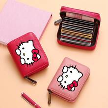 Sanrio 1pc Hello Kitty Women's Wallet & Card Holder, Cartoon Cute PU Storage Pouch, Multi-Capacity & Card Slots, KT Cat Big Head Print, Suitable For Travel, Daily Carry, Gift For Family, Friends, Colleagues, Beautiful Party, Daily And Holiday Gift