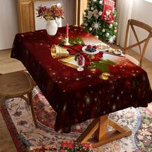 1/20 piezas Mantel de Navidad, Mantel con hermoso patrón de campanas y lazos, Mantel de invierno, Mantel rectangular, Adecuado para fiestas temáticas, Decoración del hogar, Apto para uso interior y exterior, Decoración navideña, Regalo de Año Nuevo, Alta calidad - Multicolor - Ver 12