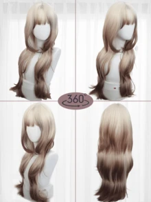 Ombre Blonde To Brown Multi - Level Long Straight Wig With Bangs - Heat Resistant Synthetic Hair For Women Fashion Cosplay Halloween Christmas Party Daily Wear - Brown Highlight - View 9