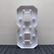 1Pc 73cm/28.7inch Light Up Digital Marquee Frame KT Board Number 0-9 Plug-In KT Board With Bracket Party Decorative Light Birthday Party Anniversary Decoration,Christmas - 白色 - 查看 14