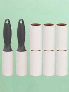 Roller Hair Remover - Perfect For Furniture, Clothes, Dog And Cat Hair Cleaning, 240/80 Tear Super Sticky Cotton Roller Filling - Pet Hair Remover - Including Handle And Replacement Paper, Carpet Cotton Roller, Portable Pet Hair Removal Tool, For Clothes, Sofas, Bedding, Living Room Furniture, Bedrooms, Car Carpets, Car Seats, Car Interior Details - Multicolor - View 2